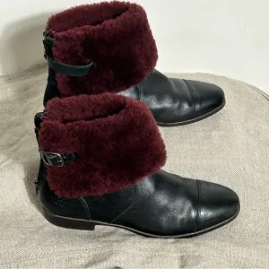 UGG Australia Leather Inez Ankle Boots 9.5