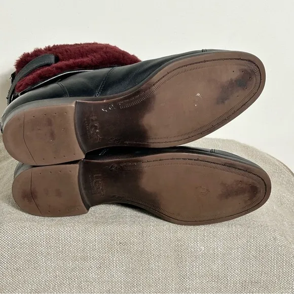 UGG Australia Leather Inez Ankle Boots 9.5