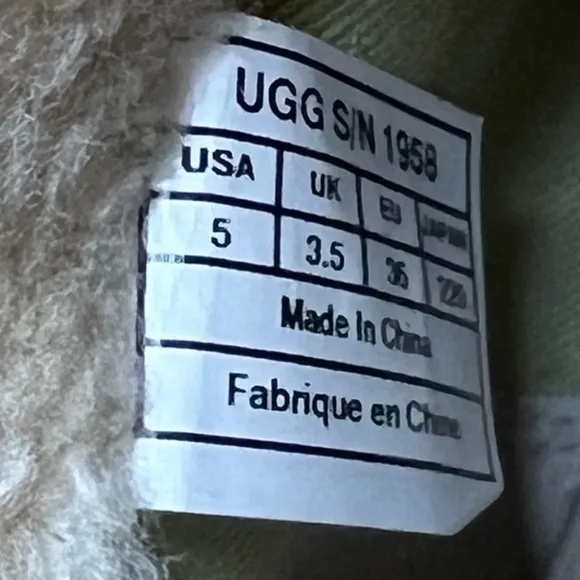 Ugg Australia Lynnea Fold Over Brown Leather Shearling Clog Boot Women’s Size 5