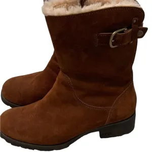 UGG Australia Mare Western Brown Boots Shearling Biker Boots Size-9