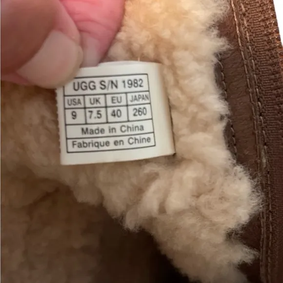 UGG Australia Mare Western Brown Boots Shearling Biker Boots Size-9