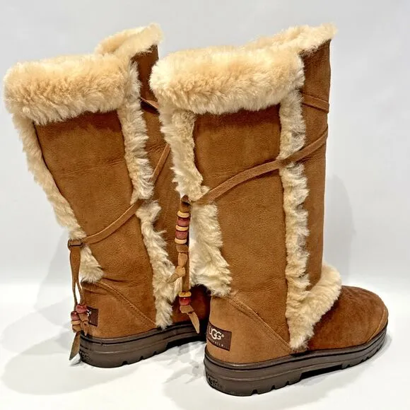 Ugg Australia Nightfall Brown Shearling Boots Made in New Zealand Women Size 7