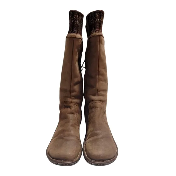 UGG Australia Skylair Brown Leather Knee High Sweater Cuff Boots Women's Size 7