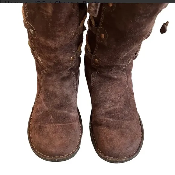 UGG Australia Surfcat Shearling Tall Suede BOOTS 5158 size 8 brown