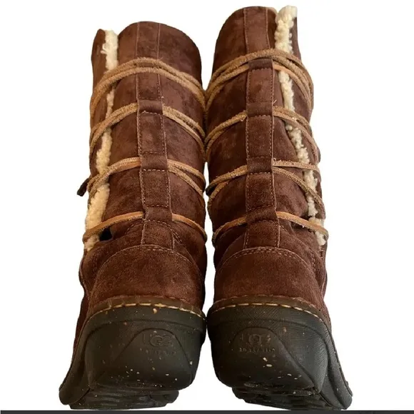 UGG Australia Surfcat Shearling Tall Suede BOOTS 5158 size 8 brown