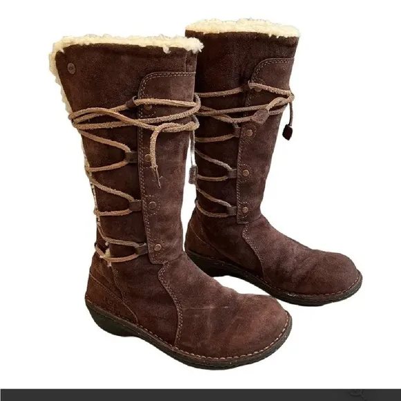 UGG Australia Surfcat Shearling Tall Suede BOOTS 5158 size 8 brown