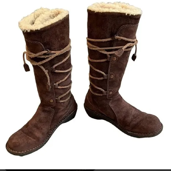 UGG Australia Surfcat Shearling Tall Suede BOOTS 5158 size 8 brown