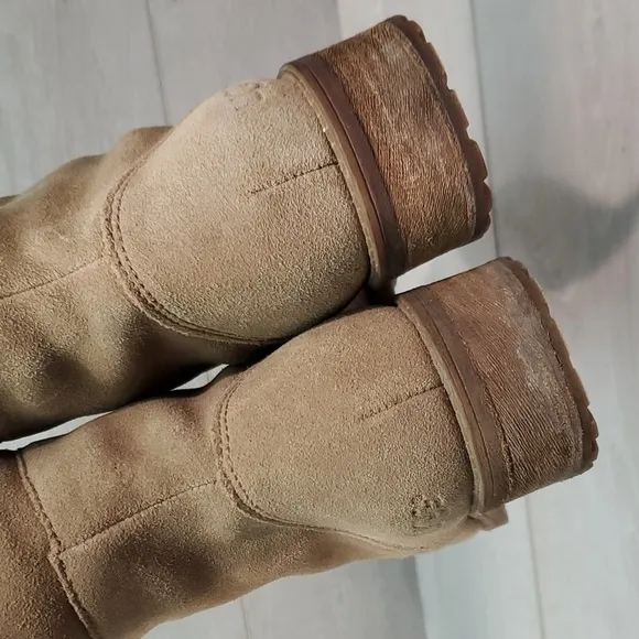 Ugg Australia Women Gradin  Ankle Suede Lace-up Sheepskin Boots shoes sz 6