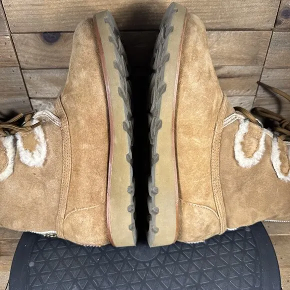 UGG Australia Womens Size 6 Rommy Lace-Up Boots Chestnut Suede &amp; Shearling