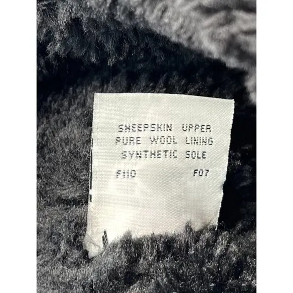 UGG Australia Womens US 10 Black Nightfall Sheepskin Suede Shearling BOOTS #5325
