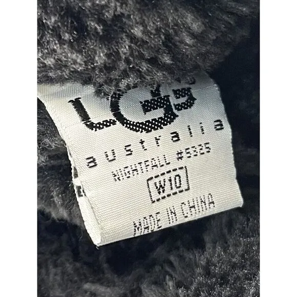 UGG Australia Womens US 10 Black Nightfall Sheepskin Suede Shearling BOOTS #5325