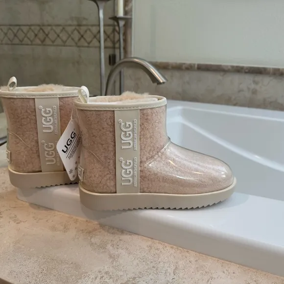 UGG Beige Shearling Ankle Boots