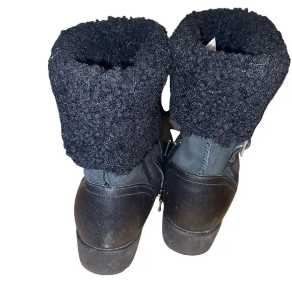 Ugg Bellevue Leather Shearling Ankle Boots