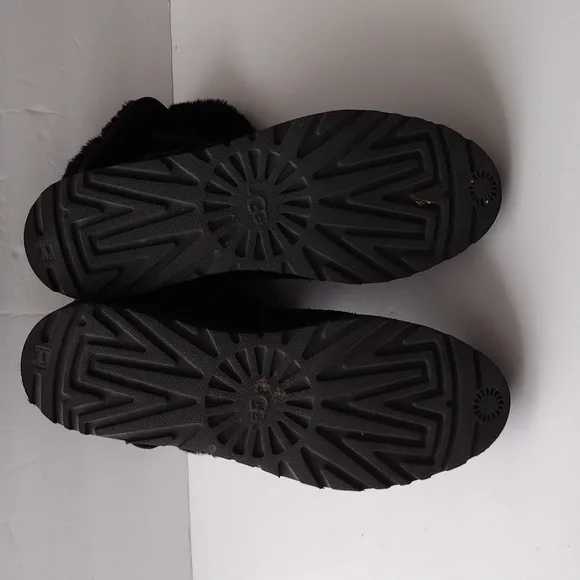 UGG black platform shearling boots 9