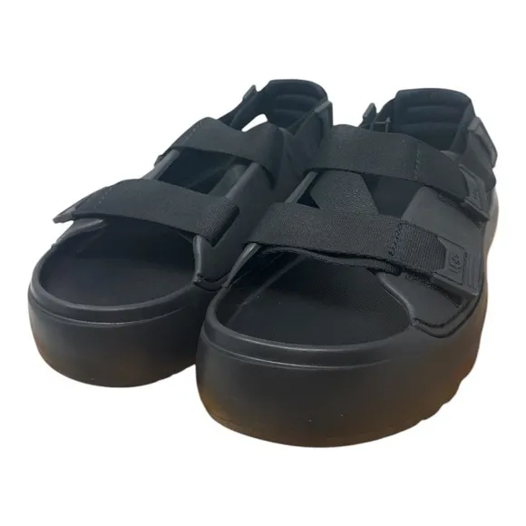 UGG BLACK STRATUS PLATFORM STRAPPY Water Sport SANDALS Men's US 10/ EUR 43 ~NWT