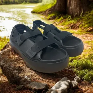 UGG BLACK STRATUS PLATFORM STRAPPY Water Sport SANDALS Men's US 10/ EUR 43 ~NWT