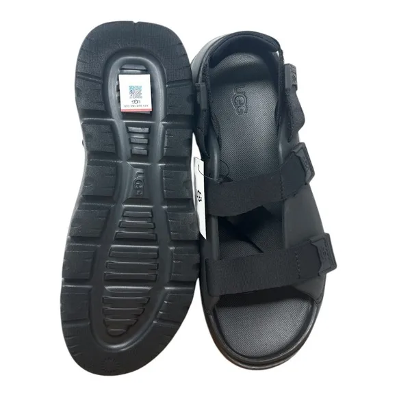UGG BLACK STRATUS PLATFORM STRAPPY Water Sport SANDALS Men's US 10/ EUR 43 ~NWT