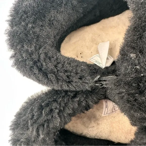 UGG Black Suede Roll Down Shearling Boots Size 8