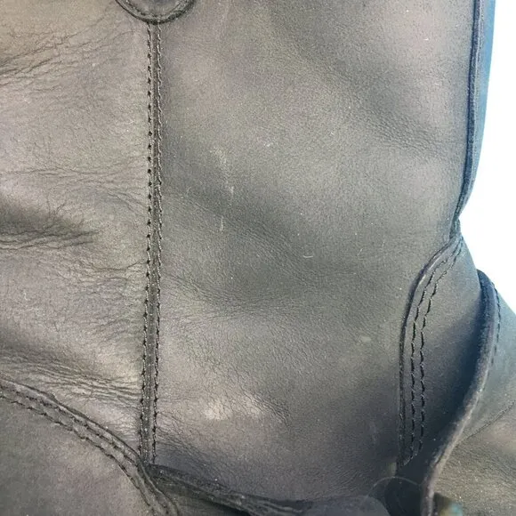 UGG Chaney Moto Zip Up Shearling Lined Buckle Leather Biker Boots Women's Size 8
