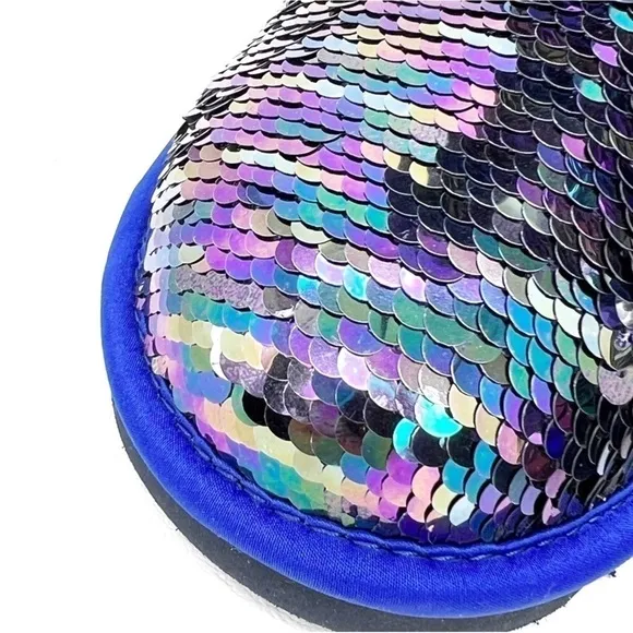 Ugg Classic Short Boots Sequin Womens Size 6 Blue Silver Mermaid Sparkle New NWT
