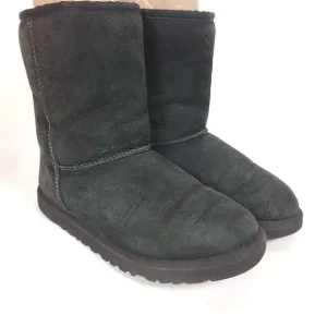 UGG Classic Women's Short II Boots 5251 Black Sheep Skin lamb shearling Size 5