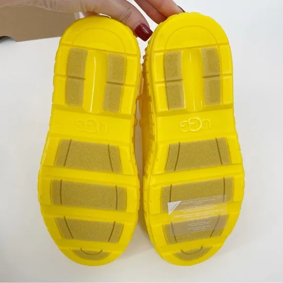 Ugg Drizlita Rain Boots Yellow Sherpa Lined Waterproof Shoes Boys Girls Unisex