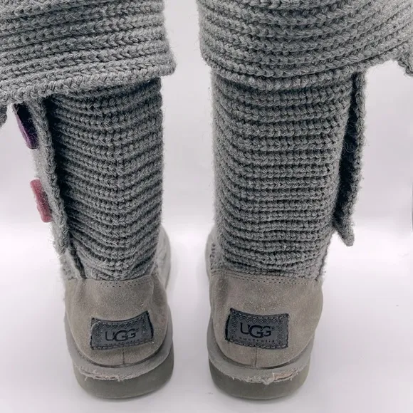 UGG Gray Knit Kids Rain &amp; Snow Boots