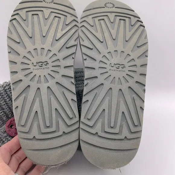UGG Gray Knit Kids Rain &amp; Snow Boots