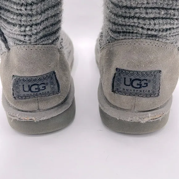 UGG Gray Knit Kids Rain &amp; Snow Boots