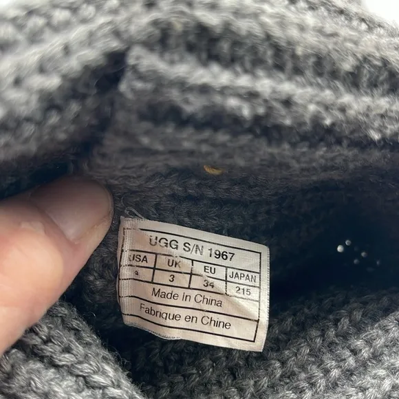 UGG Gray Knit Kids Rain &amp; Snow Boots