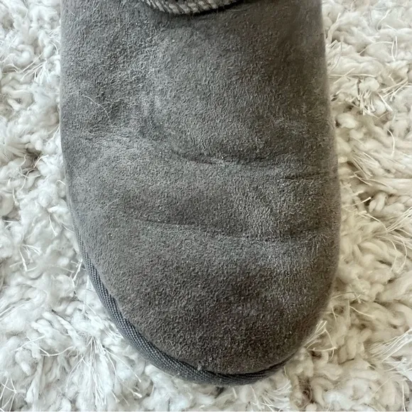 UGG Gray Shearling Boots with Bows