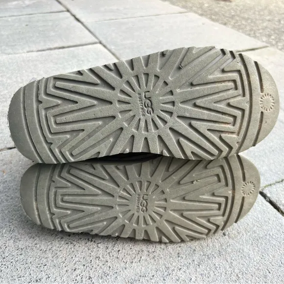 UGG Gray Shearling Boots with Bows