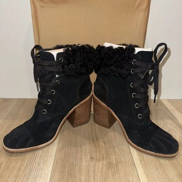 UGG Jaxson Suede &amp; Shearling Women's Boots SZ 10 In Excellent Condition With Box