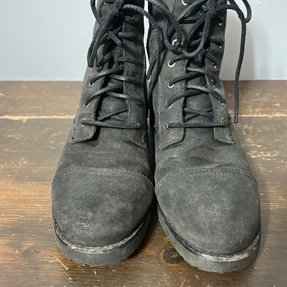 UGG Kilmer II Black Water-resistant Leather Combat Short Boots Size 11 Women