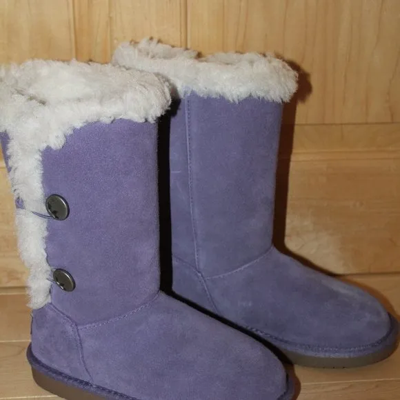 UGG KOOLABURRA GIRL'S‎ TALL SUEDE BUTTON BOOTS