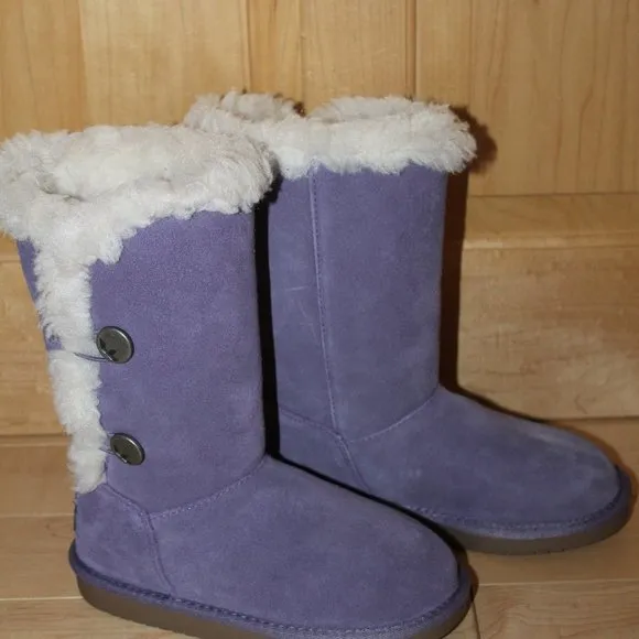 UGG KOOLABURRA GIRL'S‎ TALL SUEDE BUTTON BOOTS