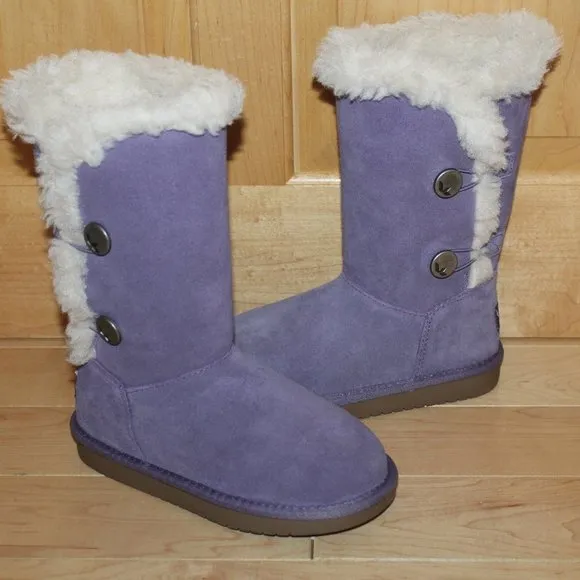 UGG KOOLABURRA GIRL'S‎ TALL SUEDE BUTTON BOOTS