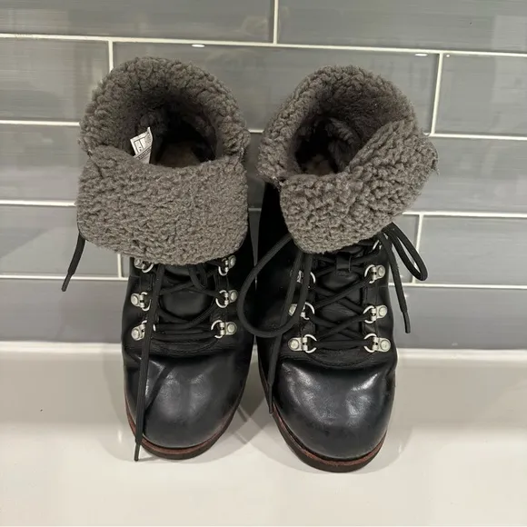 UGG Leather Printed Combat Boots