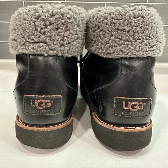 UGG Leather Printed Combat Boots