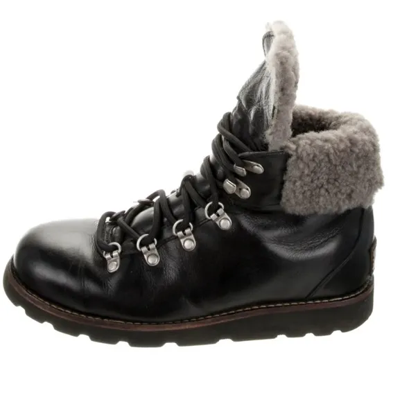 UGG Leather Printed Combat Boots