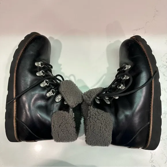 UGG Leather Printed Combat Boots