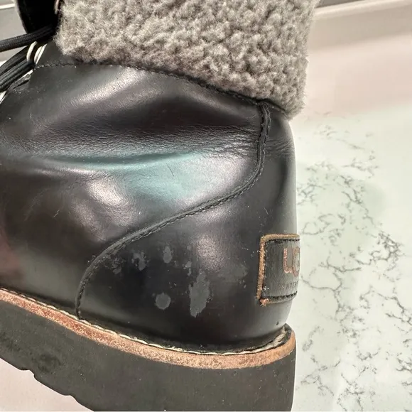 UGG Leather Printed Combat Boots