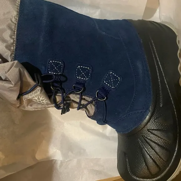 UGG Ludvig Boys Waterproof Snow Boots (1018190K) – Navy Suede, Youth Size 3