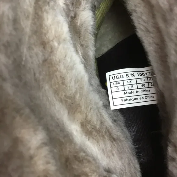 UGG Lynnea Leather Shearling Mid-Calf Wood Clog Boots Brown