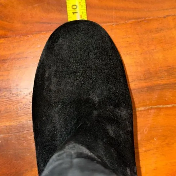 UGG Lynnea Shearling Fold Over Cuff Clog Ankle Boots in black/wooden clog sz 8