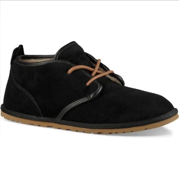 UGG Maksim Black Suede Shearling Chukka Lace Up Boots Mens Size 8