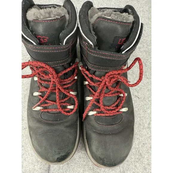 UGG Men's Hearst Shearling Boots US 11 Black Gray Winter Chunky Platform Utility