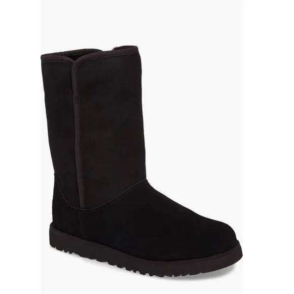UGG Michelle BLACK Pull-On Suede Fur Lined Boots, Size EU40/ US9 NWT S/N 1013462
