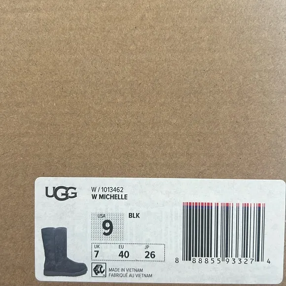 UGG Michelle BLACK Pull-On Suede Fur Lined Boots, Size EU40/ US9 NWT S/N 1013462