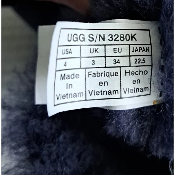 UGG Mini Bailey Bow II Navy Blue Kids Girls 4 Boots